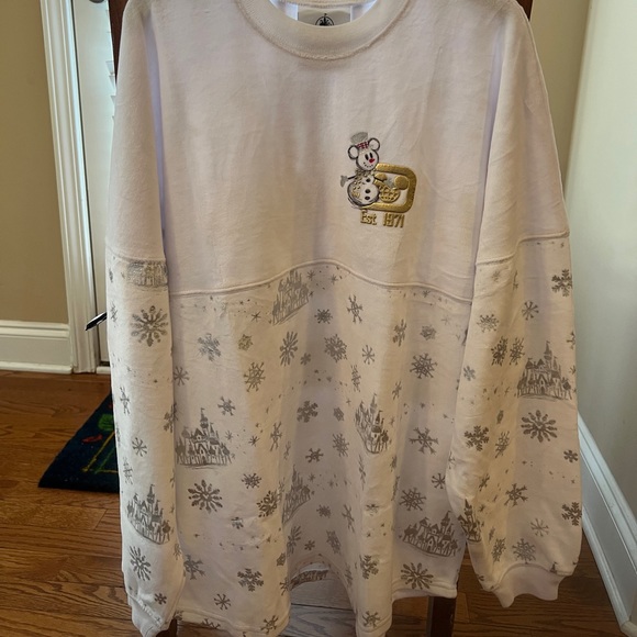 Disney Other - 2020 Disney World Christmas White Cinderella Castle Snowflake Spirit Jersey